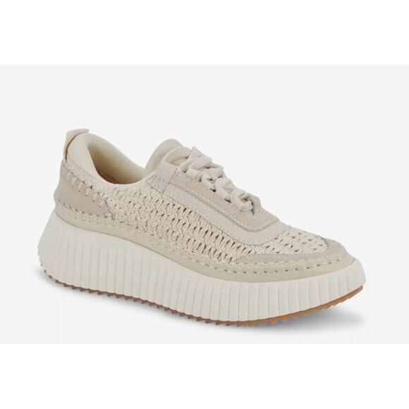 Dolce Vita Dolen Fashion Sneaker Ivory Multi Woven Knit Size 7.5/8 NIB Platforms - Picture 1 of 13